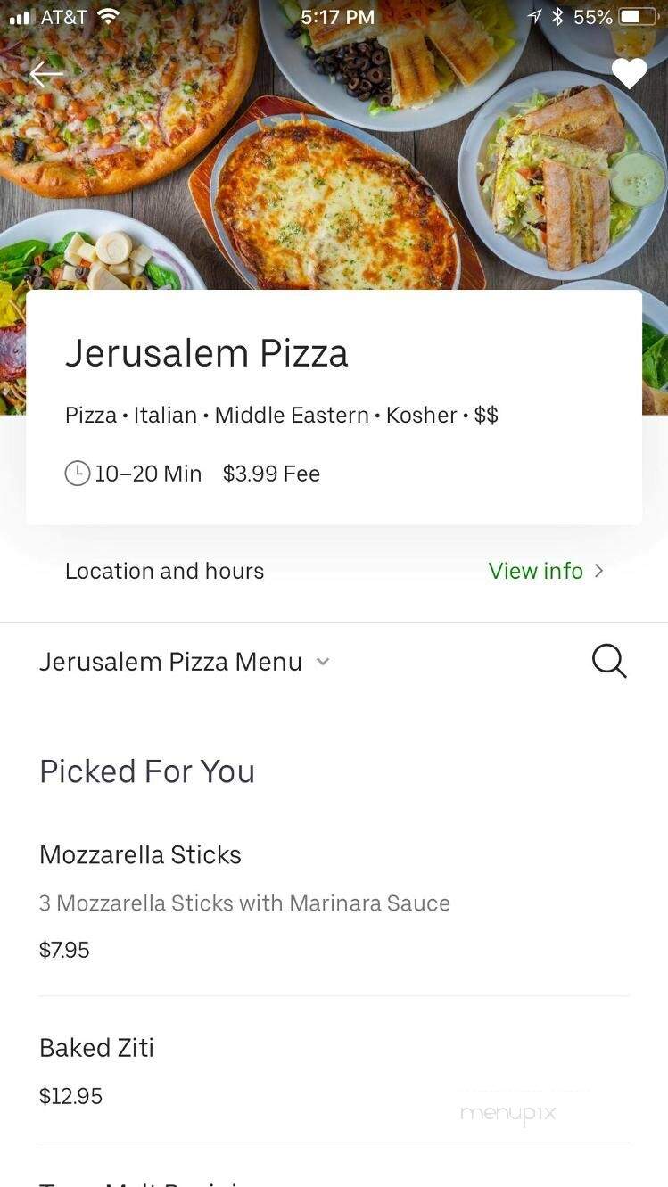 Jerusalem Pizza - North Miami Beach, FL menu_pic