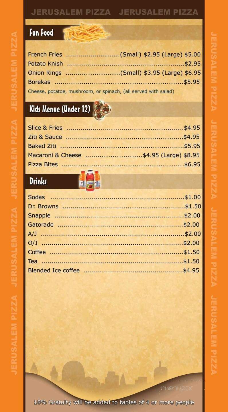 Jerusalem Pizza - North Miami Beach, FL menu_pic