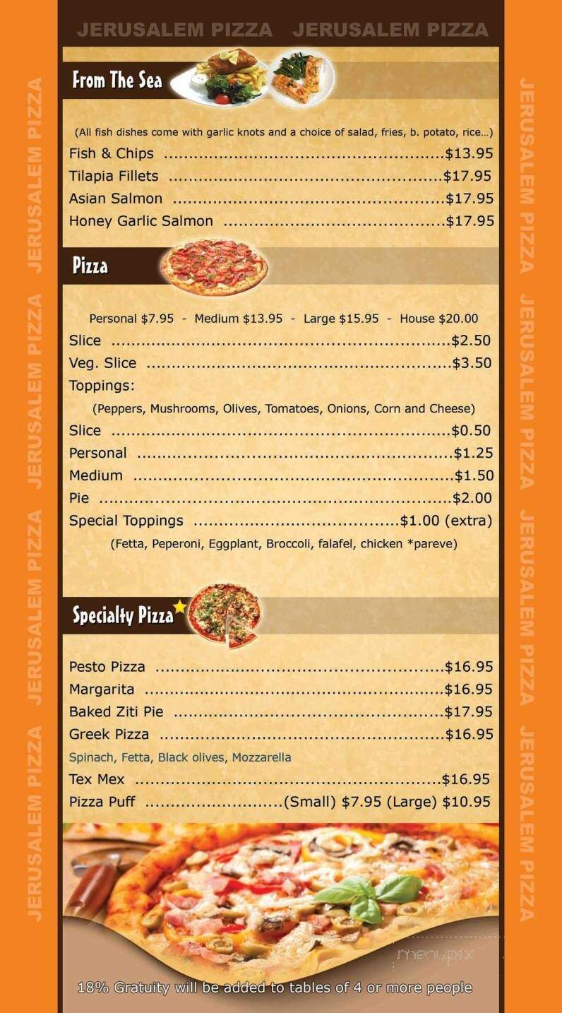 Jerusalem Pizza - North Miami Beach, FL menu_pic