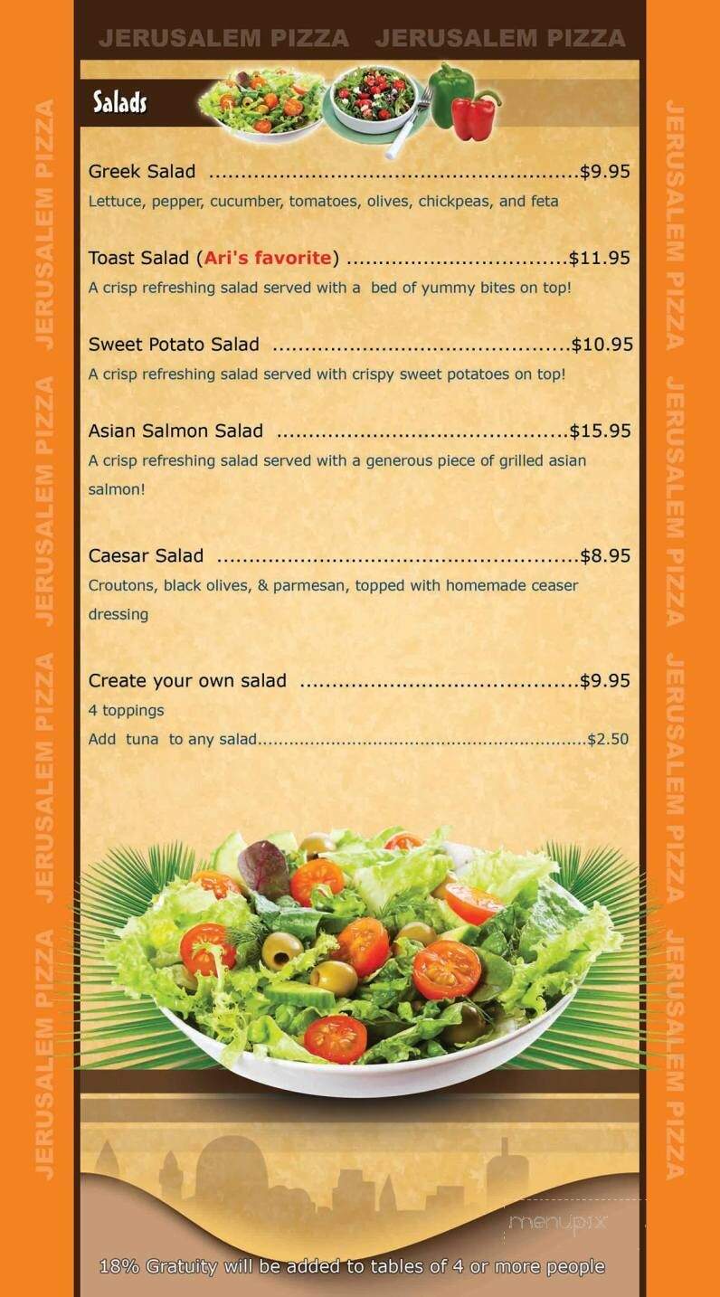 Jerusalem Pizza - North Miami Beach, FL menu_pic