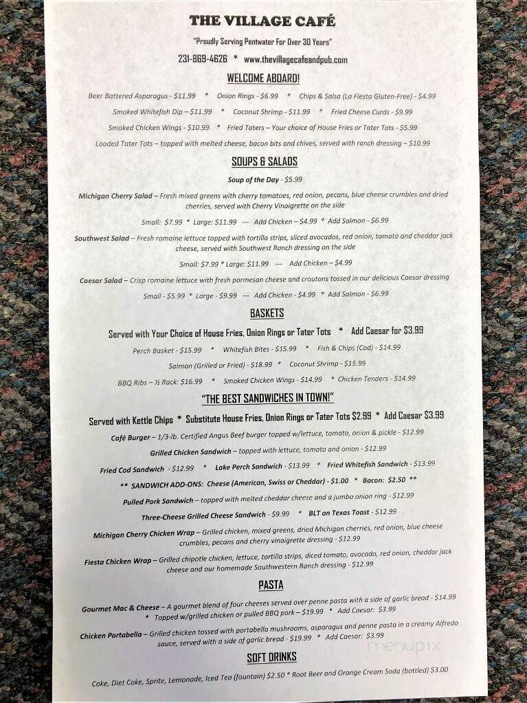 Village Cafe-Village Pub - Pentwater, MI menu_pic