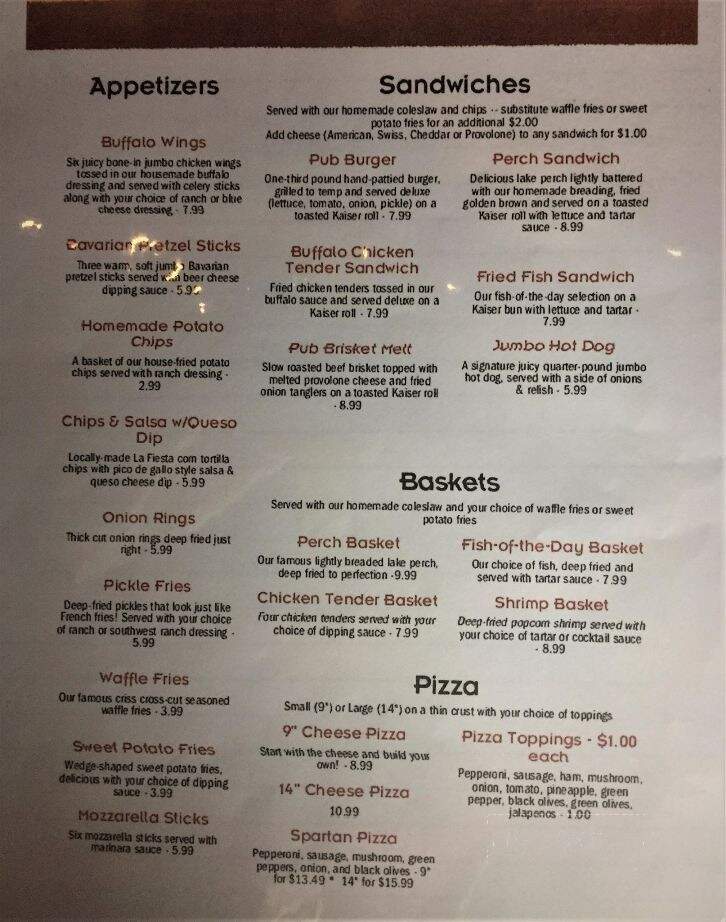 Village Cafe-Village Pub - Pentwater, MI menu_pic
