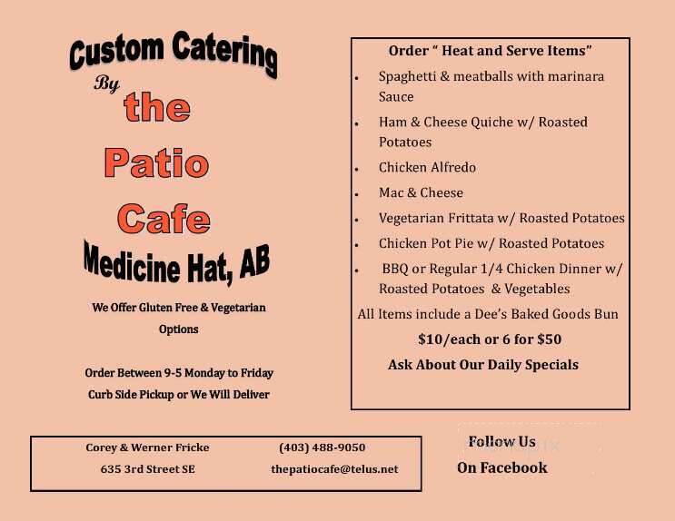 The Patio Cafe - Medicine Hat, AB menu_pic