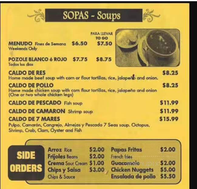 Los Cocos - Melrose Park, IL menu_pic