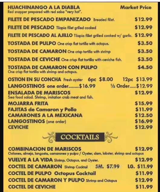 Los Cocos - Melrose Park, IL menu_pic