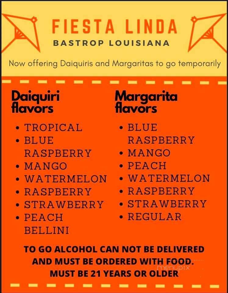 Fiestalinda Mexican Restaurant - Bastrop, LA menu_pic