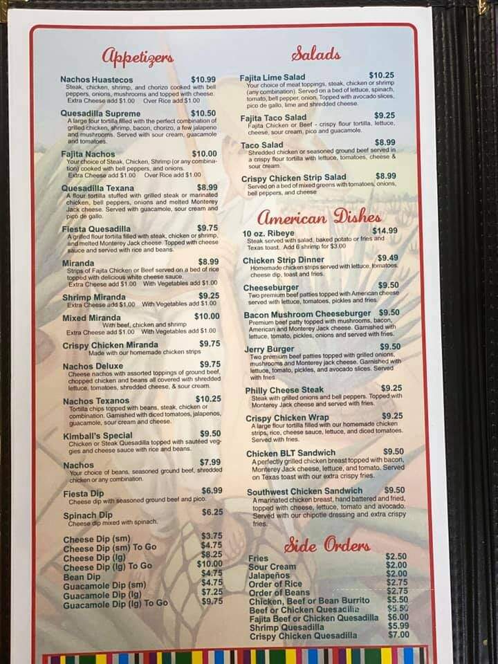 Fiestalinda Mexican Restaurant - Bastrop, LA menu_pic