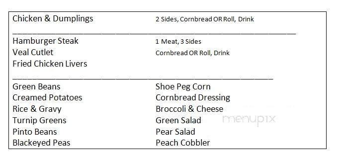 Stub's Restaurant - Yazoo City, MS menu_pic