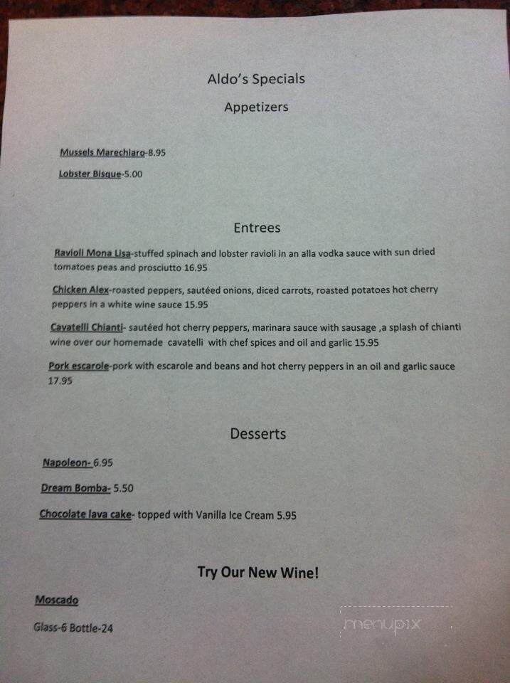 Aldo Of Italy - Waterbury, CT menu_pic