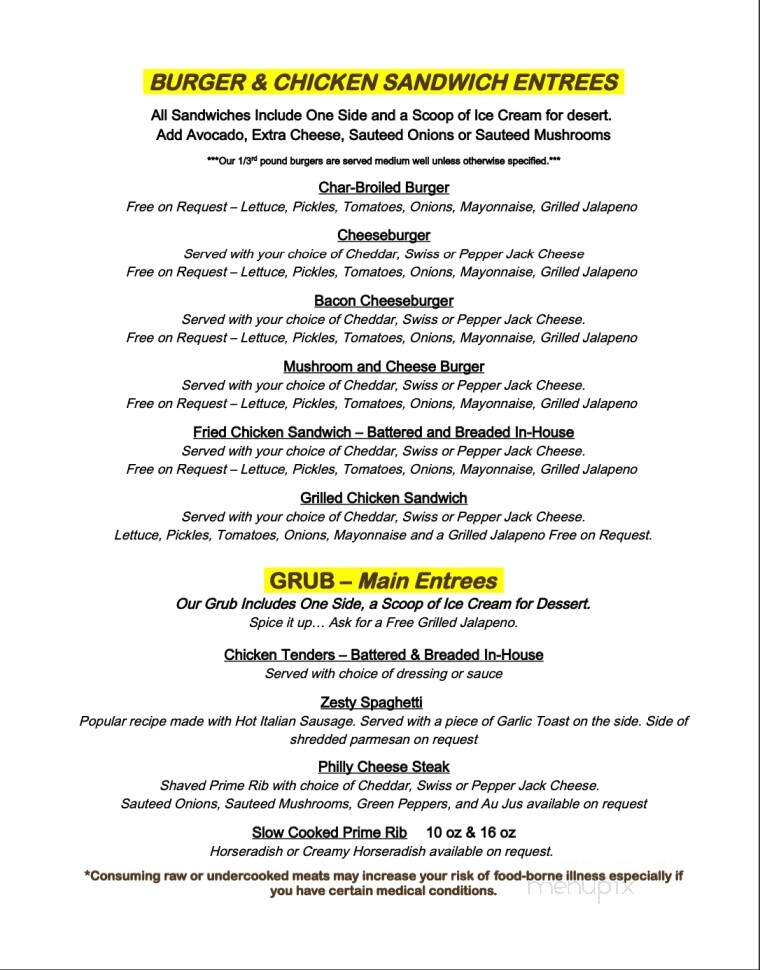 Pour Decisions Bar & Grill - Cheyenne, WY menu_pic