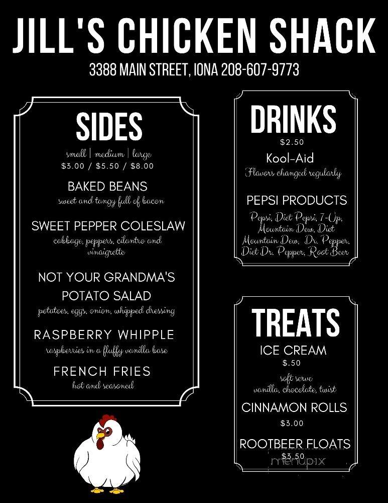 Chicken shop shack menu