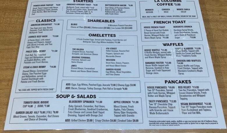 Longshore Breakfast and Lunch - Evesham, NJ menu_pic