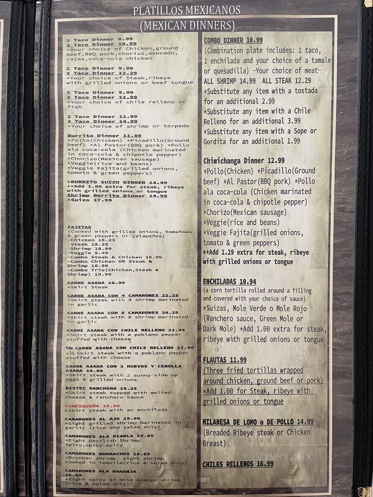 El Sureno - Antioch, IL menu_pic