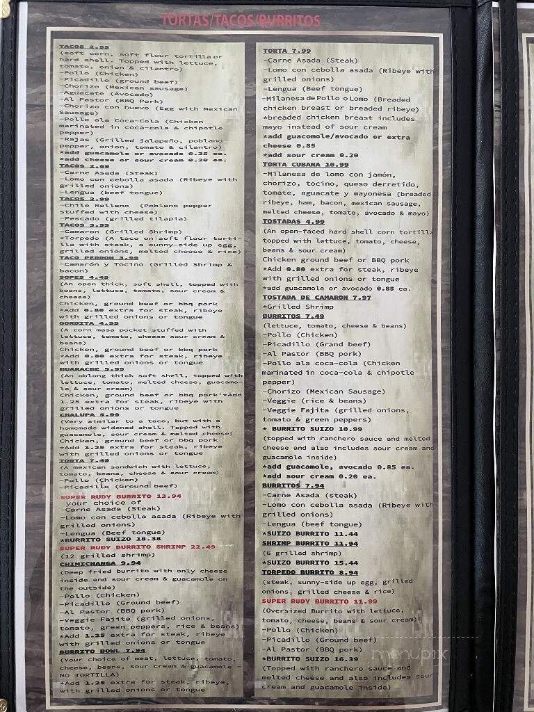 El Sureno - Antioch, IL menu_pic