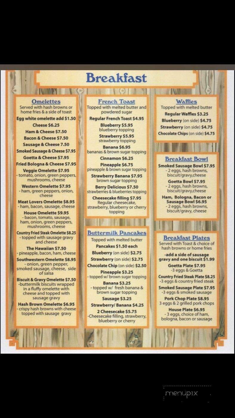 The Omelette House - Batavia, OH menu_pic