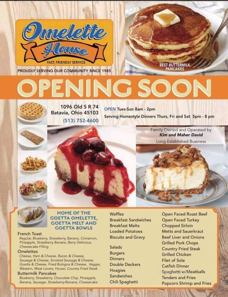 The Omelette House - Batavia, OH menu_pic