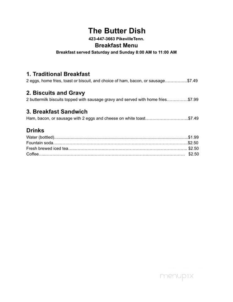 The Butter Dish - Pikeville, TN menu_pic