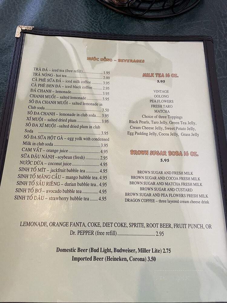 Minh Bistro - Harvey, LA menu_pic