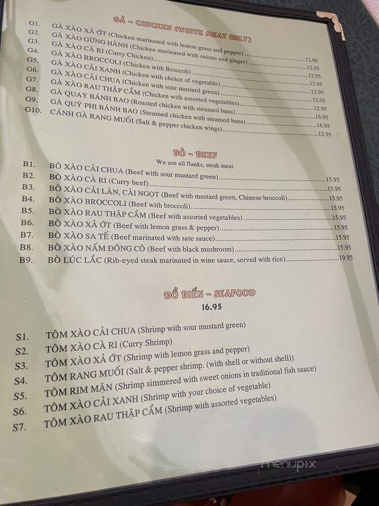 Minh Bistro - Harvey, LA menu_pic