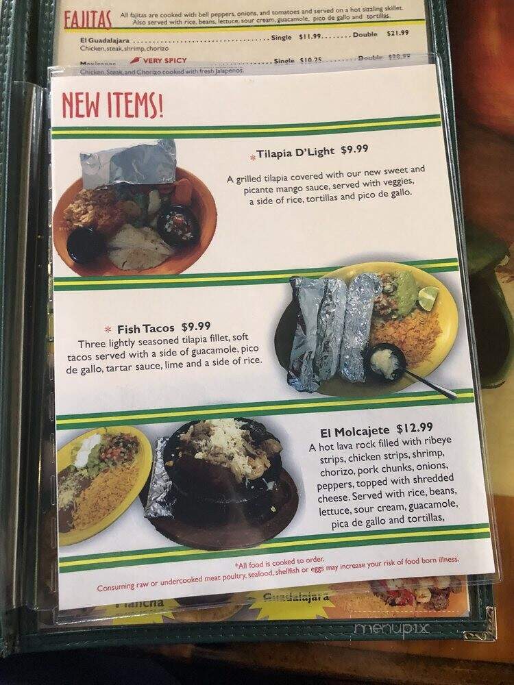 Guadalajara Mexican Grill - Waynesboro, TN menu_pic