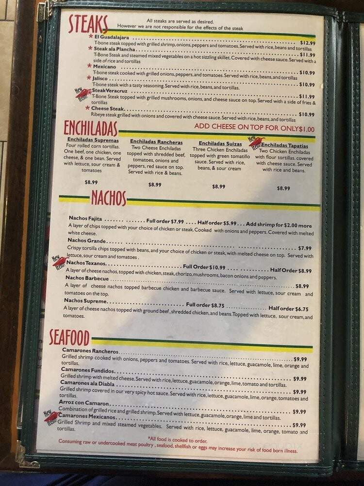 Guadalajara Mexican Grill - Waynesboro, TN menu_pic