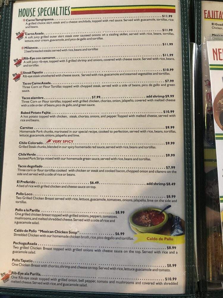 Guadalajara Mexican Grill - Waynesboro, TN menu_pic