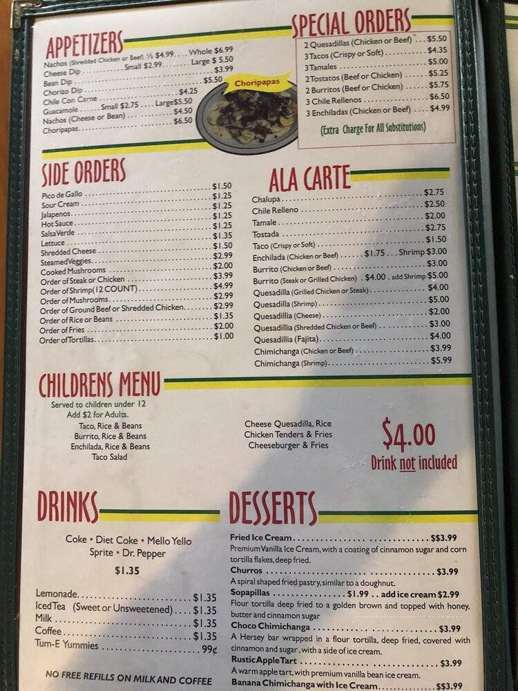 Guadalajara Mexican Grill - Waynesboro, TN menu_pic