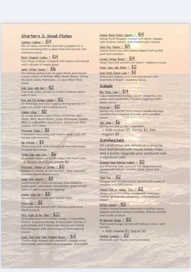 Kyle's Wigwam - Pulaski, NY menu_pic