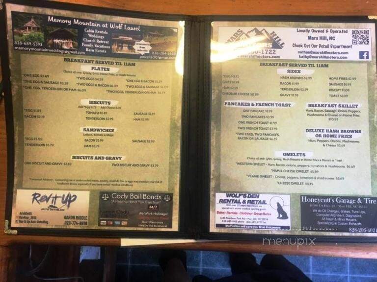 Little Creek Cafe - Mars Hill, NC menu_pic
