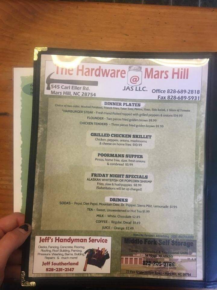 Little Creek Cafe - Mars Hill, NC menu_pic