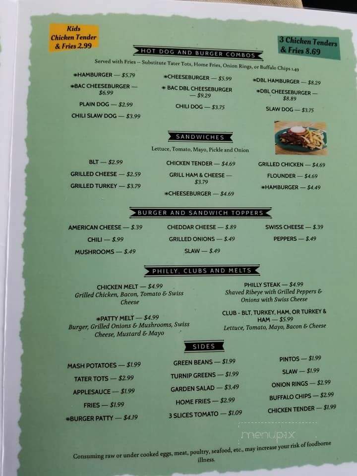 Little Creek Cafe - Mars Hill, NC menu_pic