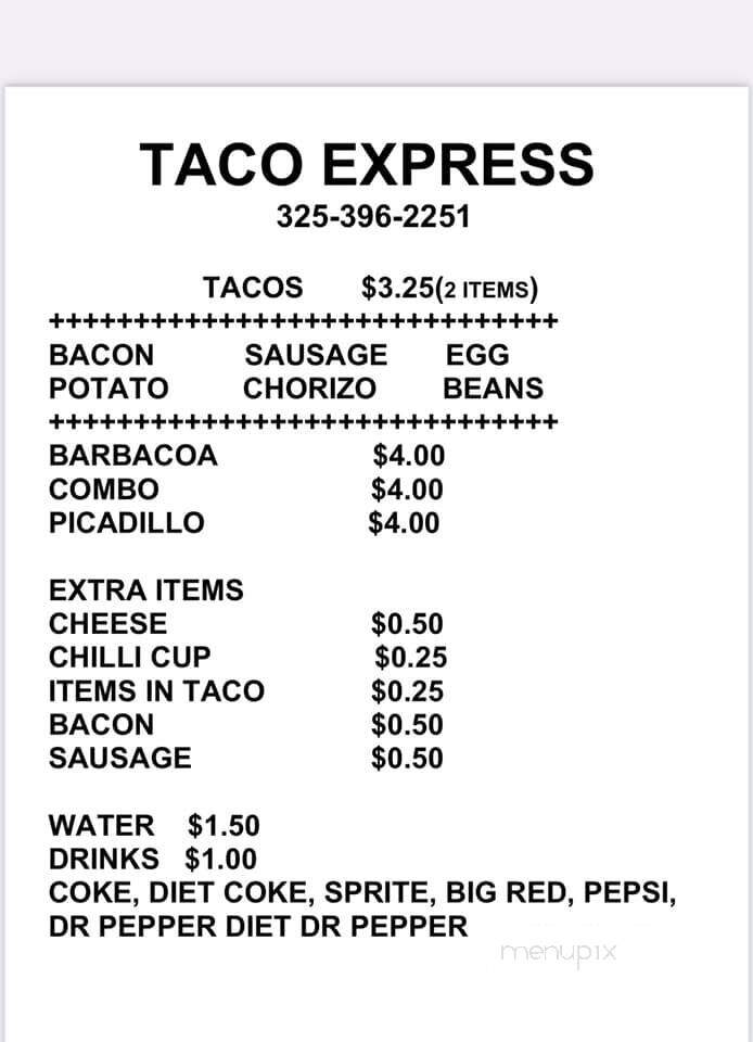 Taco Express - Menard, TX