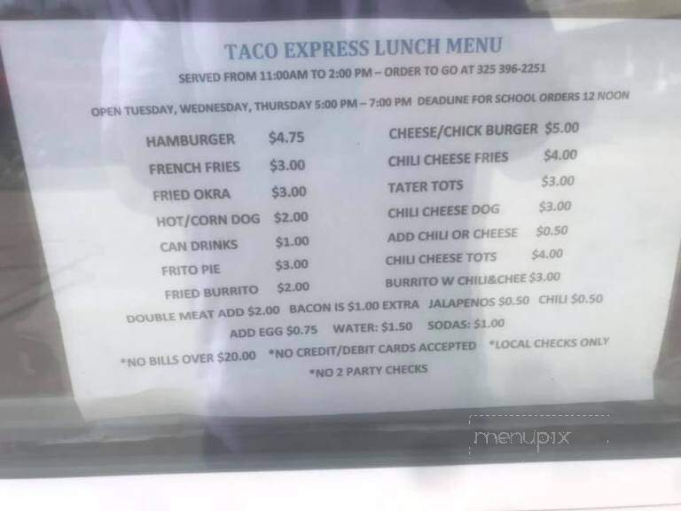 Taco Express - Menard, TX