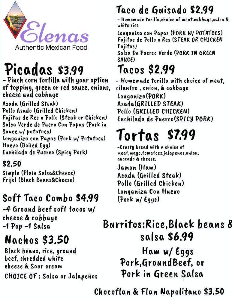 Elena's - Grandview, MO menu_pic