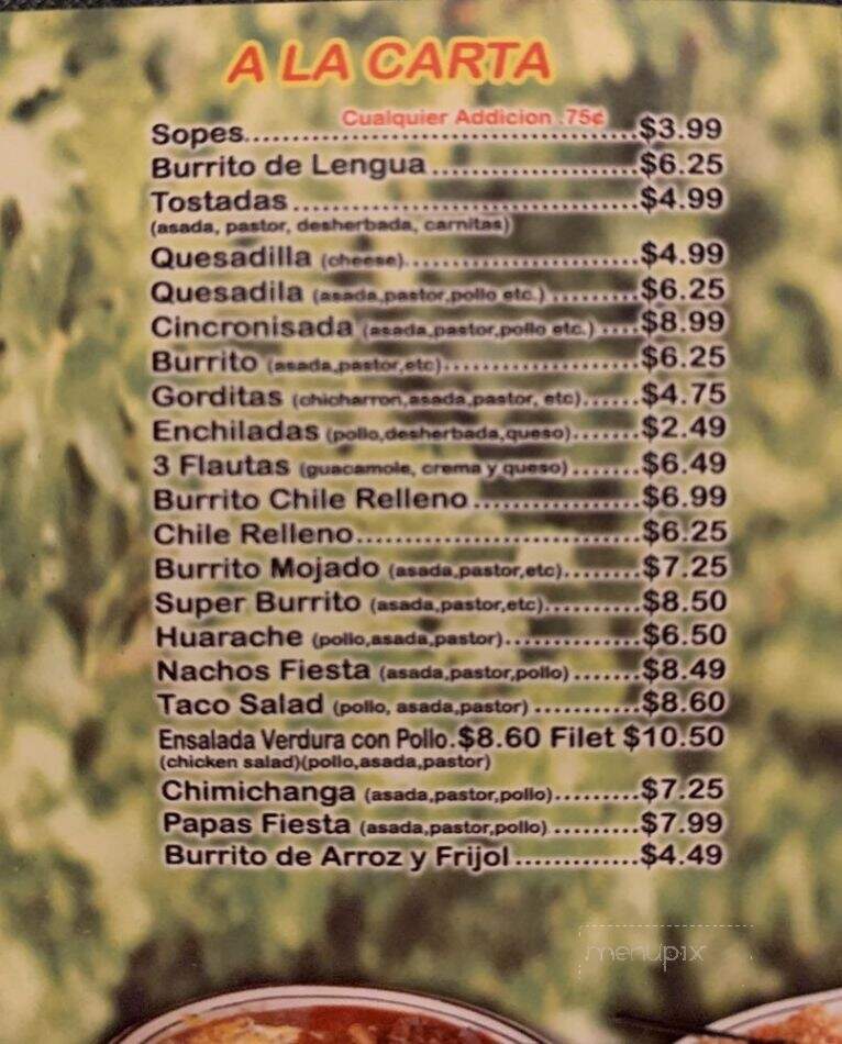 Taqueria Tampico - Delano, CA menu_pic