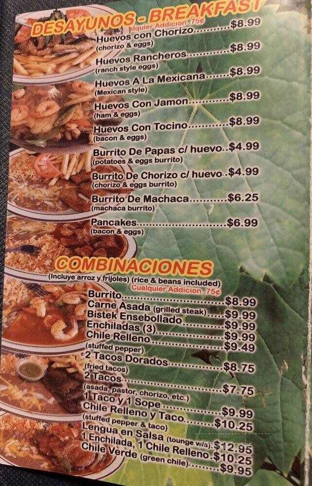 Taqueria Tampico - Delano, CA menu_pic