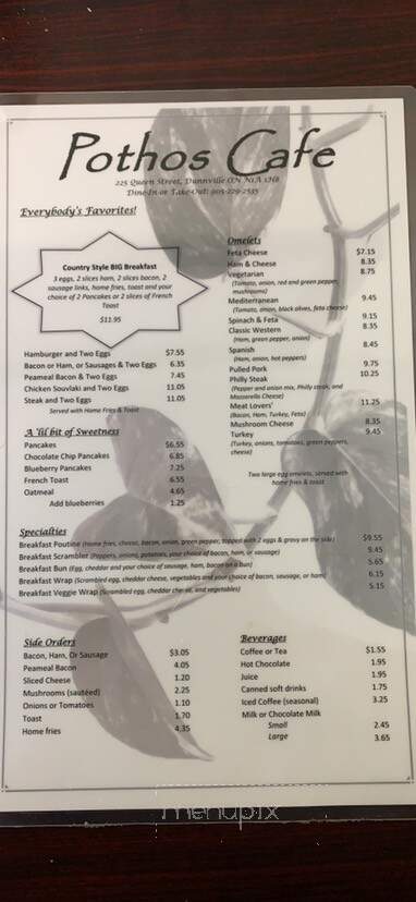 Pothos Cafe - Haldimand, ON menu_pic