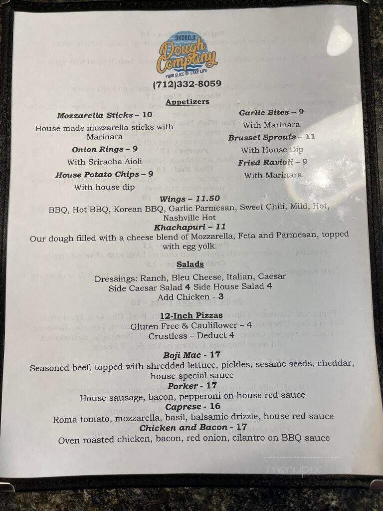 Okoboji Dough Co - Arnolds Park, IA menu_pic
