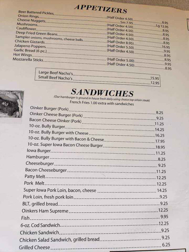 Oinkers Lounge & Grill - Atlantic, IA menu_pic