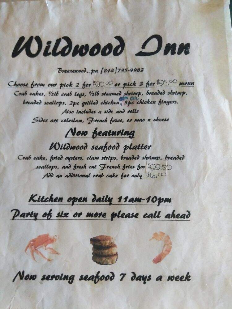 Wildwood Inn Restaurant - Breezewood, PA menu_pic