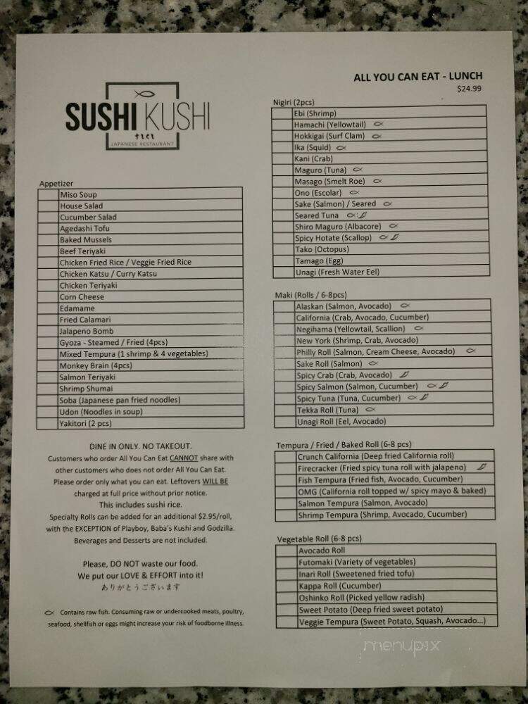 Sushi Kushi - Carrollton, TX menu_pic
