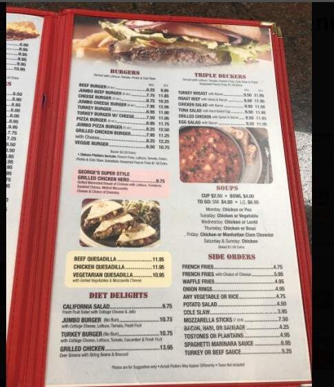 George's Diner Cafe - Bronx, NY menu_pic