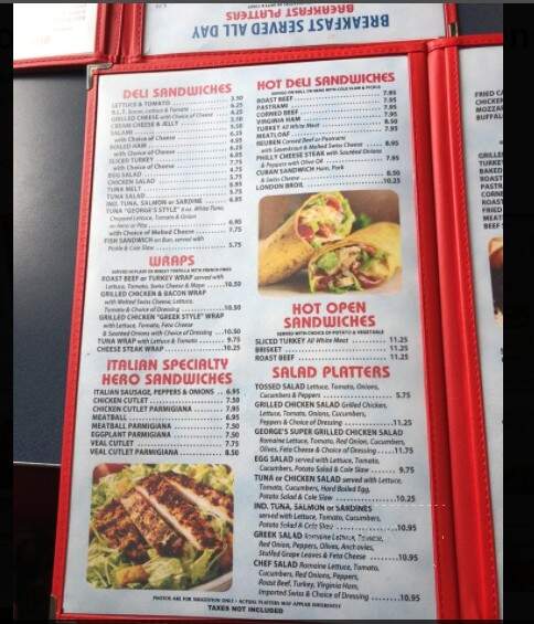 George's Diner Cafe - Bronx, NY menu_pic