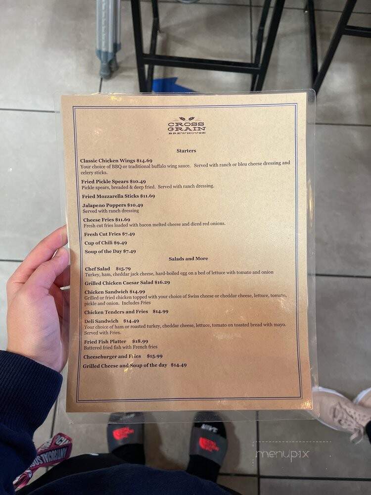 Cross Grain Brew House - Richmond, VA menu_pic