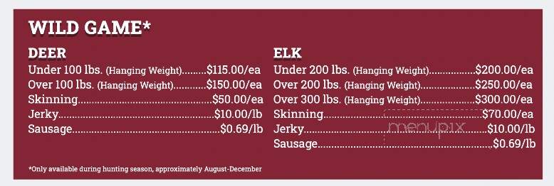 Gary's Meat - Payson, UT menu_pic