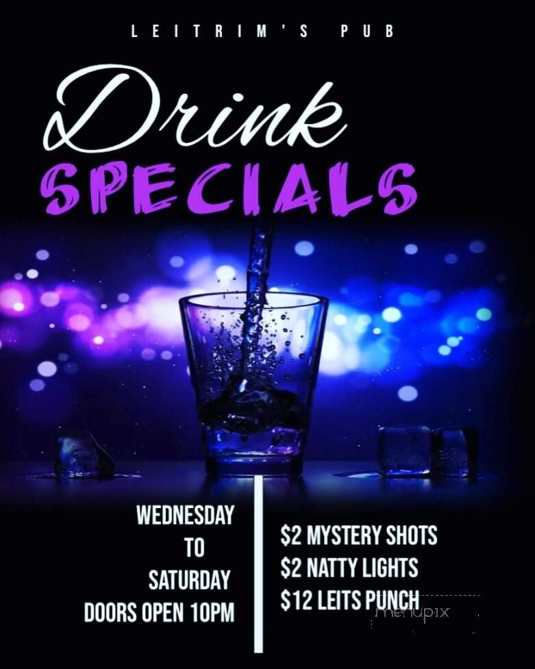 Leitrims Pub - Worcester, MA menu_pic