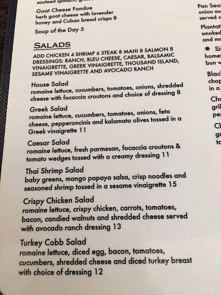 Cilantro's Restaurant Lounge - Plantation, FL menu_pic