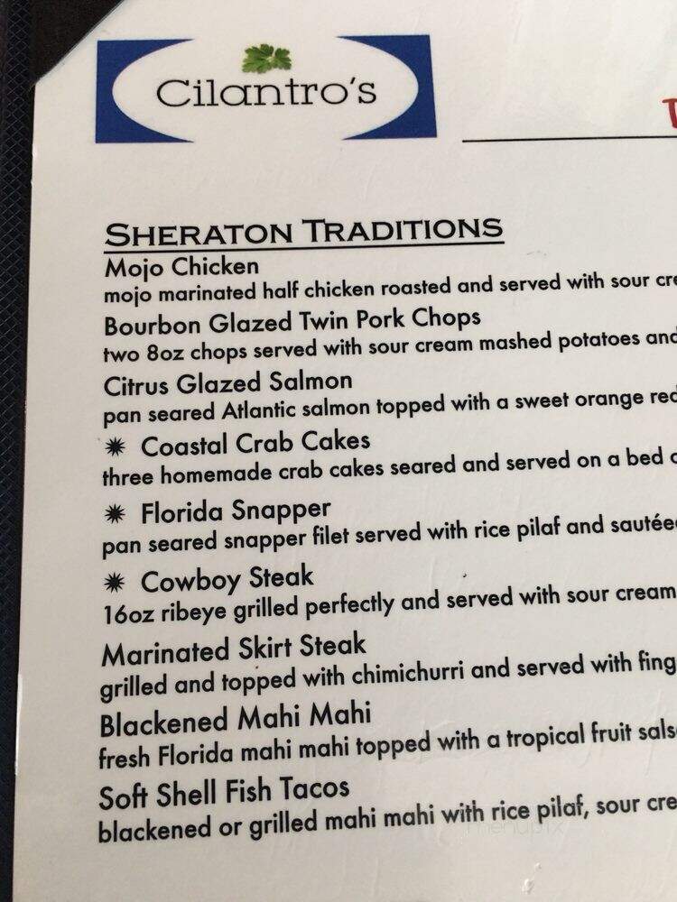 Cilantro's Restaurant Lounge - Plantation, FL menu_pic