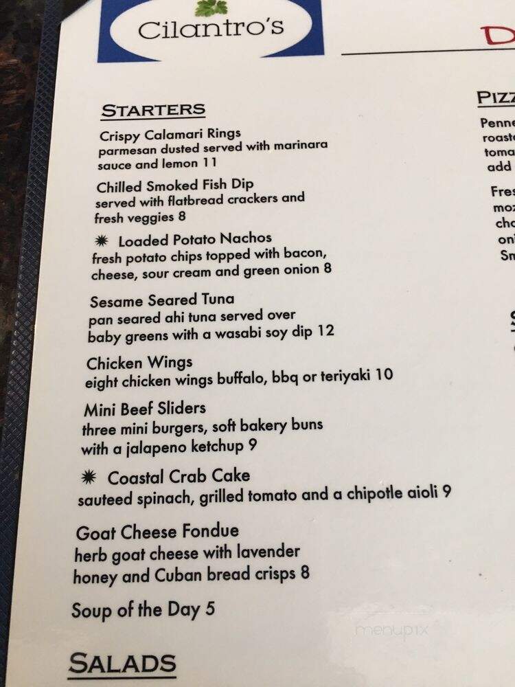 Cilantro's Restaurant Lounge - Plantation, FL menu_pic