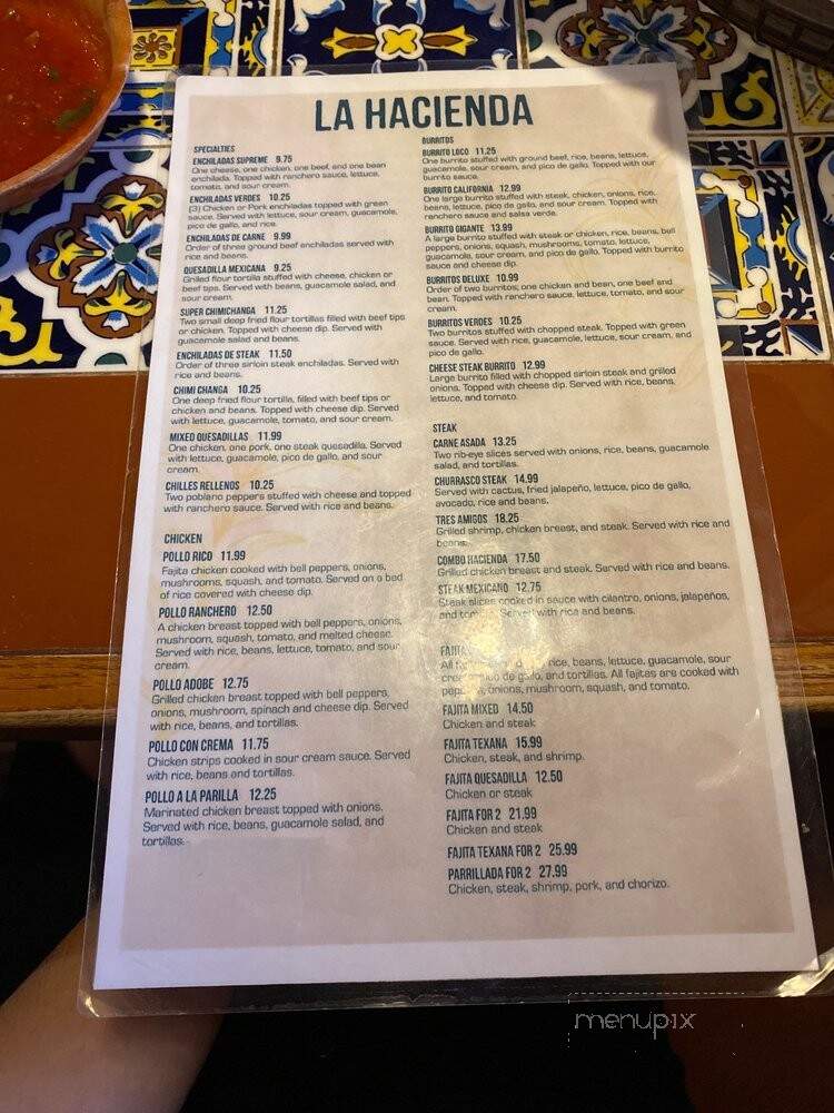 La Hacienda Orange City - Orange City, FL menu_pic